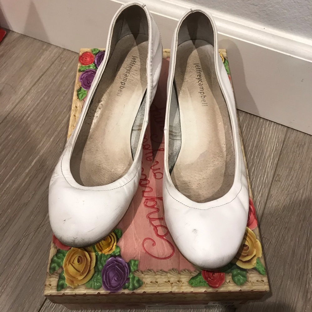 Jeffrey Campbell White Tea Leather Heels